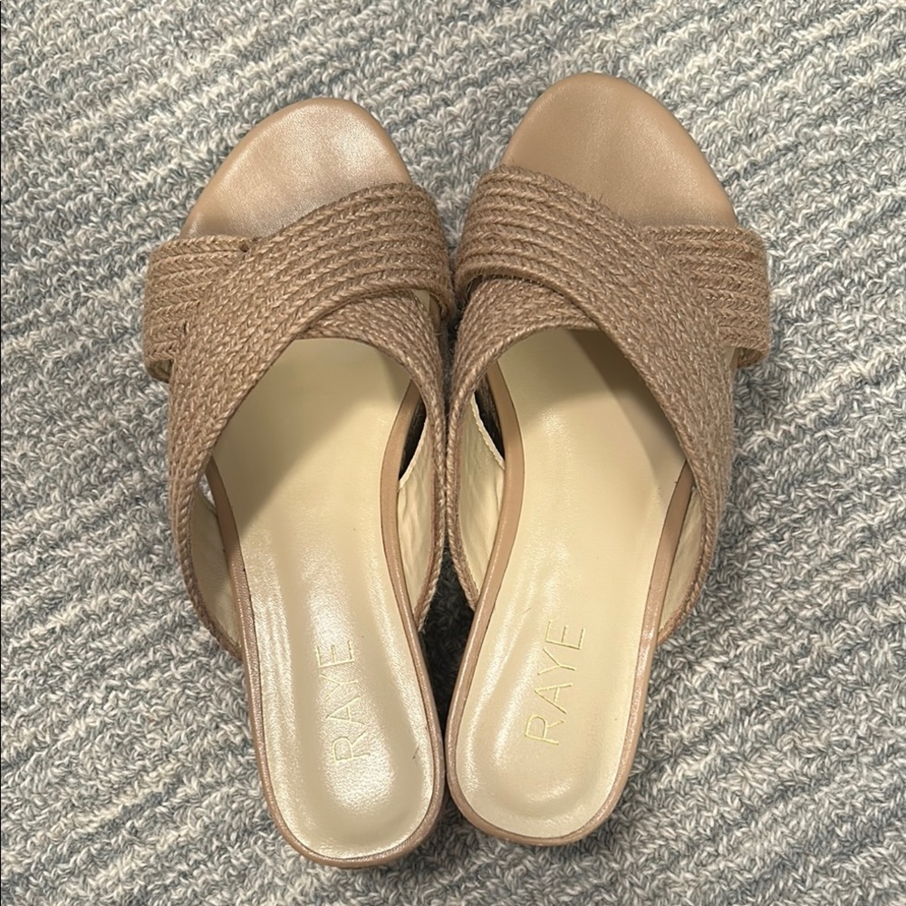 Women's Tan Woven Slide Sandals